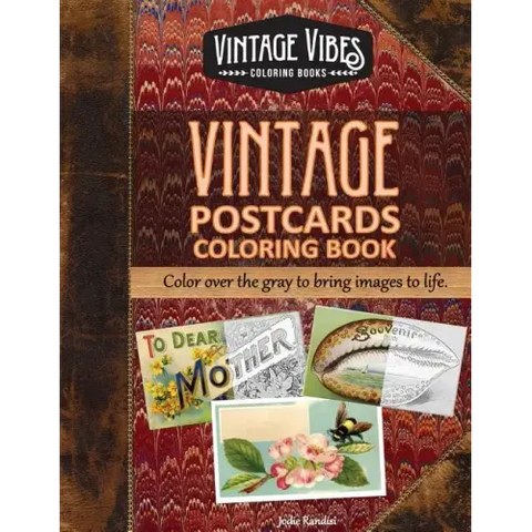 Vintage Postcards Coloring Book: Cover over the gray to bring images to life.