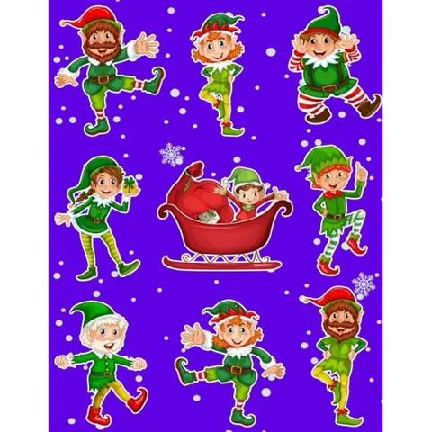 Christmas Holiday Sticker Album Dancing Elves: 100 Plus Pages For PERMANENT Sticker Collection, Activity Book For Boys and Girls - 8.5 by 11