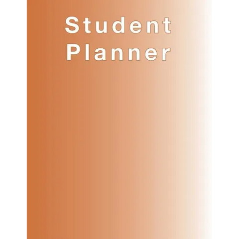 Burnt Orange Planner, Agenda, Organizer for STUDENTS, (undated) large 8.5 x 11, Weekly View, Monthly View, Yearly View