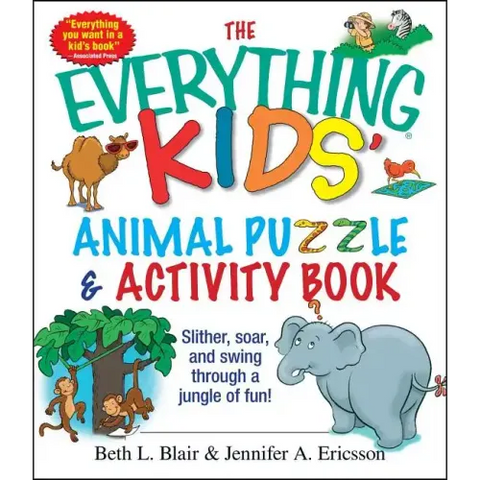 The Everything Kids' Animal Puzzles & Activity Book: Slither, Soar, and Swing Through a Jungle of Fun!