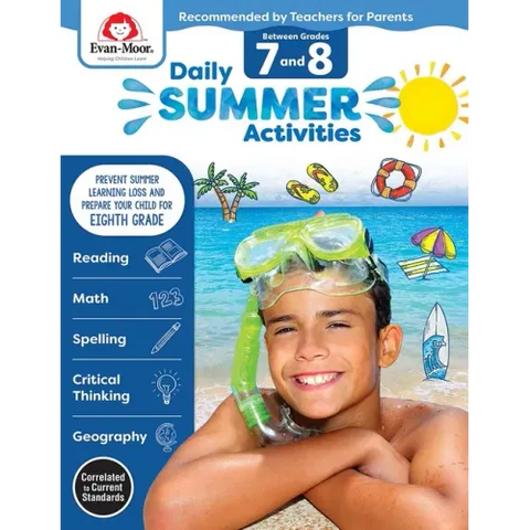 Daily Summer Activities: Between 7th Grade and 8th Grade, Grade 7 - 8 Workbook