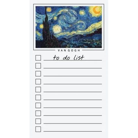 To Do List Notepad: Van Gogh Art, Checklist, Task Planner for Grocery Shopping, Planning, Organizing