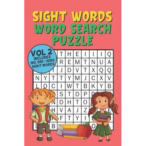 Sight Words Word Search Puzzle Vol 2: With 50 Word Search Puzzles of First 500 Sight Words, Ages 4 and Up, Kindergarten to 1st Grade, Activity Book fo