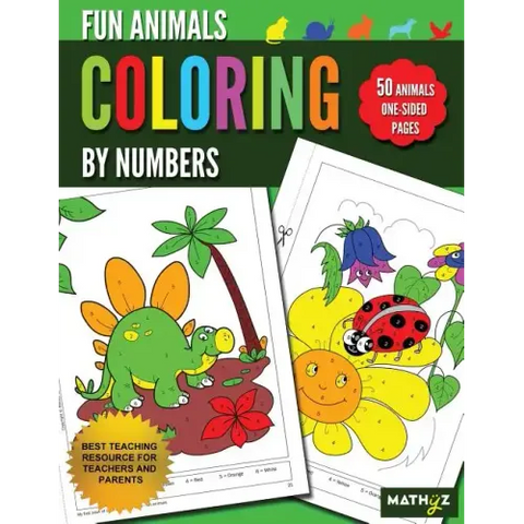 Fun Animals Coloring By Numbers: 50 Animals One-Sided Pages