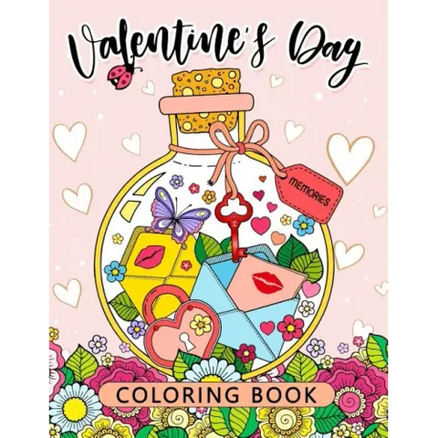 Valentines Day Coloring Book: Stress-relief Coloring Book For Grown-ups (I love you)