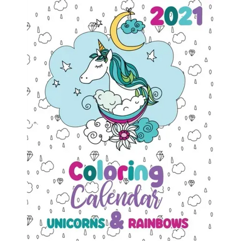 2021 Coloring Calendar Unicorns & Rainbows
