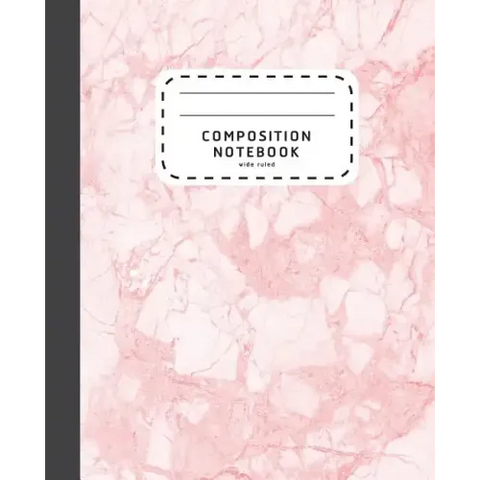 Composition Notebook: Pink Marble Wide Ruled Composition Notebook - Notebook For School