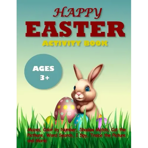 Easter activity book for kids: Cute Animal Activity Pages For Kids With Mazes, Dot-to-Dots, Color By Number, Shadow Match, Word Search, Color and Trai
