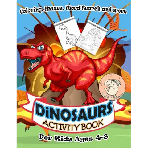 Dinosaurs Activity Book for Kids Ages 4-8: A Fun Kid Workbook Game For Learning, Coloring, Mazes, Word Search and More ! Activity Book Dinosaurs