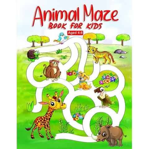 Animal Maze Book for Kids Aged 4-8: Fun Childrens Activity Book, for Children Aged 4 5 6 7 & 8