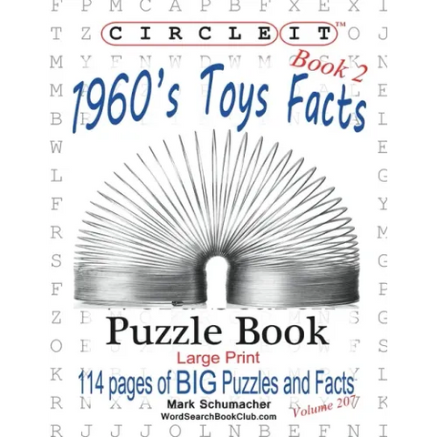 Circle It, 1960s Toys Facts, Book 2, Word Search, Puzzle Book