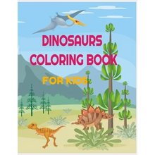 Dinosaurs Coloring Book for Kids: 34 amazing designs with name and informations about the dinosaur: perfect for toddlers, preschoolers, old kids, girl - Paperback