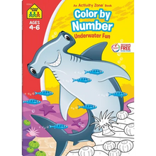 School Zone Color by Number Underwater Fun Workbook - Paperback