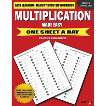 Multiplication Made Easy: Fast Learning Memory Booster Workbook One Sheet A Day Practice Worksheets - Paperback